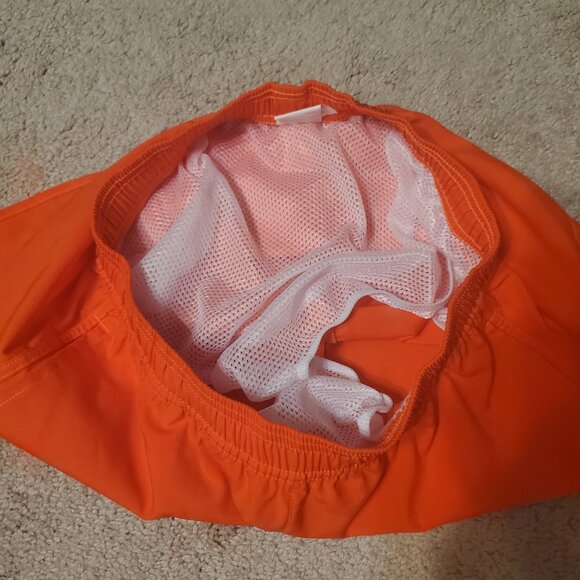 M MOTEEPI Womens Lined Running Shorts with Pockets Orange S - Picture 4 of 5